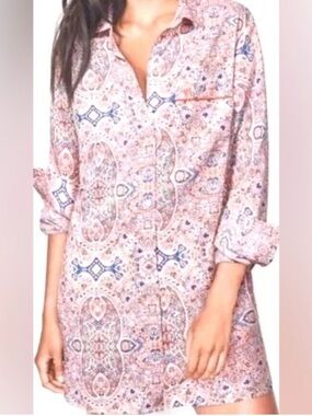 Victorias Secret The Mayfair Paisley Cotton Modal Night Gown Sleep Shirt Medium